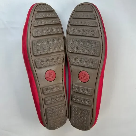 Marc Joseph Leather Driving Loafers Women's 8 Red Slip On Flats Comfort Shoes - Picture 9 of 11
